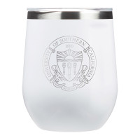USC Trojans Corkcicle White Seal Engraved Stemless Wine Glass